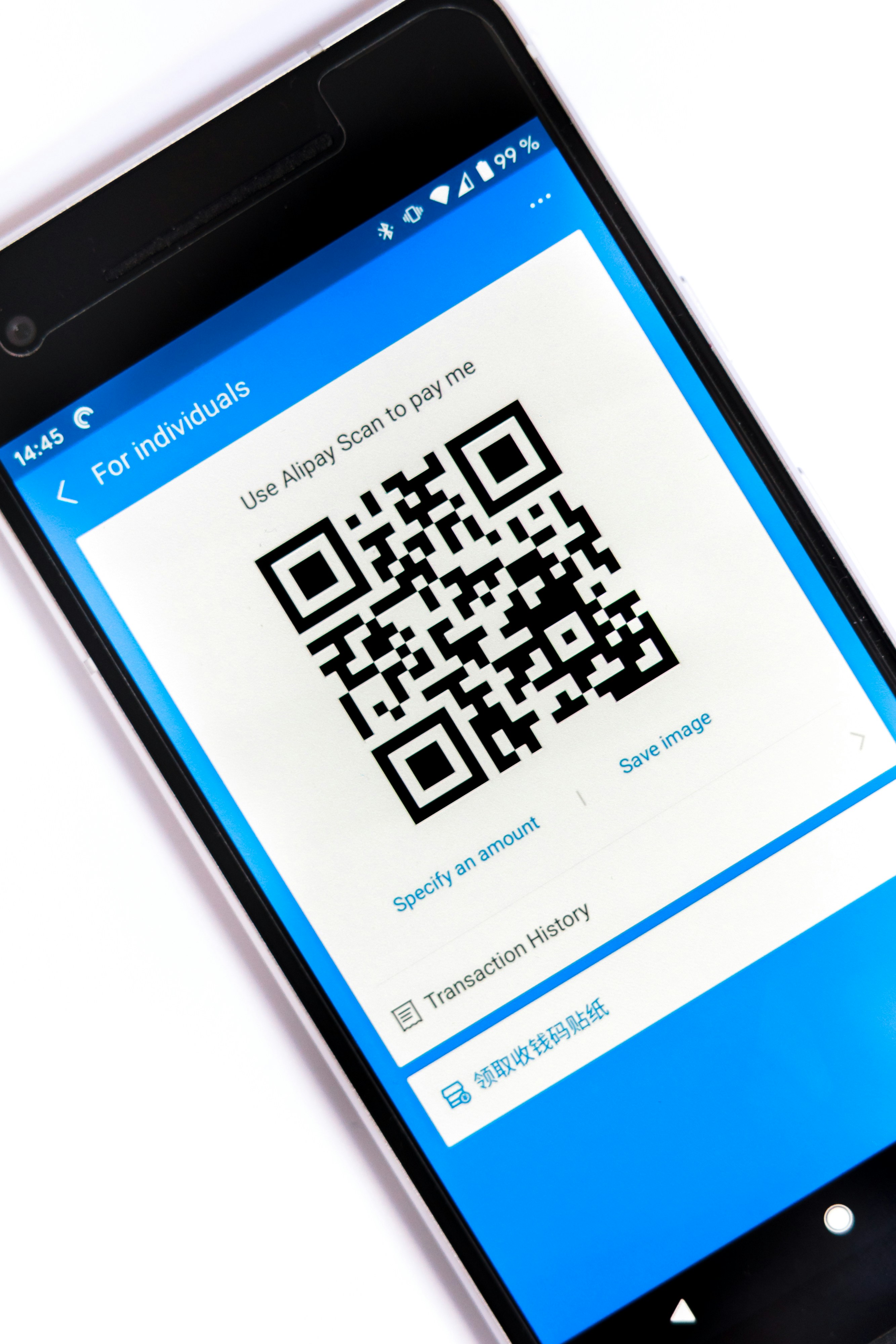 Alipay scan example as payment method