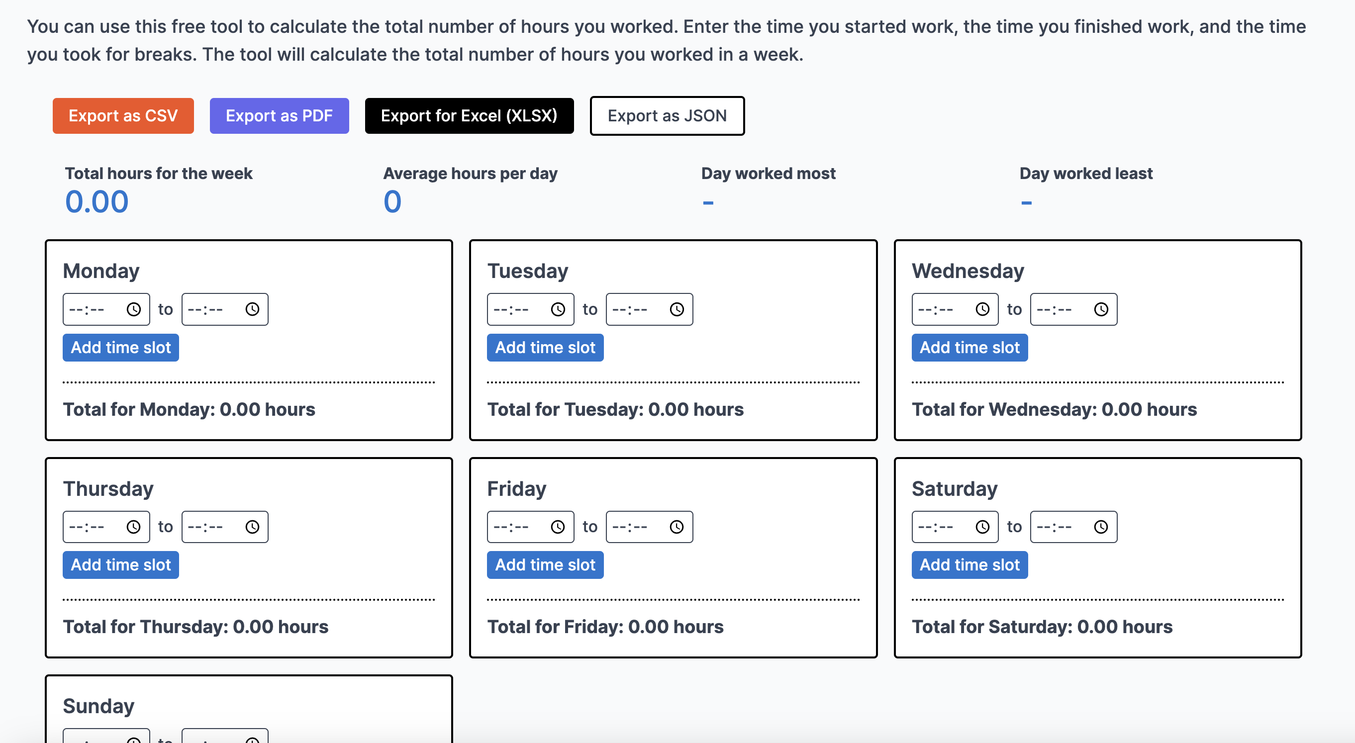 Cover Free Timesheet Calculator